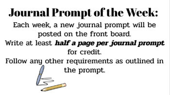 Preview of Journal Prompts of the Week (Whole Semester Resource)