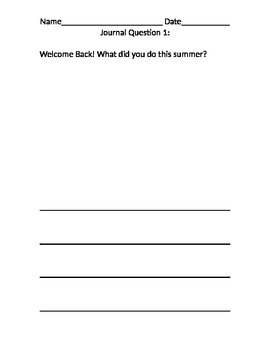 Preview of Journal Questions for the Whole Year!- Special Education