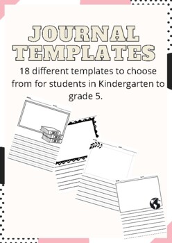 Preview of Journal Templates for Kindergarten to Grade 5 (PDF AND EASEL)