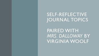 Preview of Mrs. Dalloway Creative Journal Topics