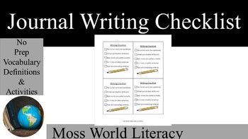 Preview of Journal Writing Checklist