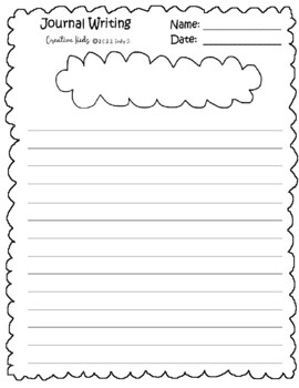 Journal Writing Cloud Template FREE Creative Kids by Kirby J | TPT