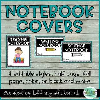 Preview of Journal Notebook Covers- Editable