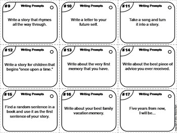 Journal Writing Prompts Task Cards 7th 6th 5th 4th Grade ...