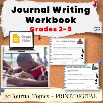 Preview of Journal Writing Workbook - Bell Ringers ELA Sentence Prompts for Elementary