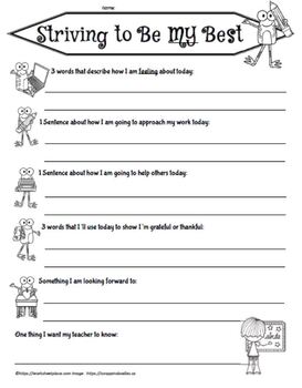 Journal and Planner Activities Grades 1-4 by Worksheet Place | TpT