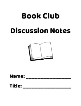 Preview of Journal for Book Club Discussion Notes
