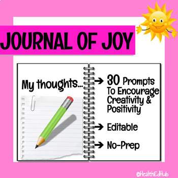 Preview of Journal of Joy Bellringer: Social Emotional Learning, Mental Health, NO-PREP!