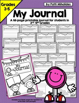 Preview of Print and Go Journal/Writing Prompts for Third, Fourth, Fifth Grade Students