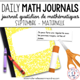 Daily French Math Journal Prompts - September (Journal de 