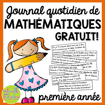 Preview of Journal quotidien de maths - (French Math Journal Prompts) - 1E ANNÉE