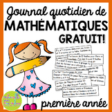 Journal quotidien de maths - (French Math Journal Prompts)