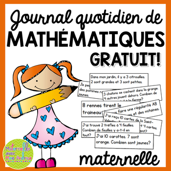 Preview of Journal quotidien de maths - (French Math Journal Prompts) - MATERNELLE