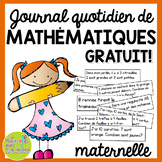 Journal quotidien de maths - (French Math Journal Prompts)