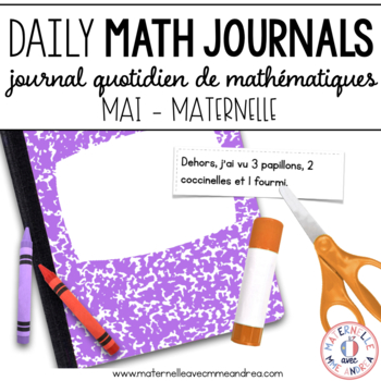 Preview of Daily French Math Journal Prompts - May (Journal de maths) MATERNELLE