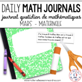 Daily French Math Journal Prompts - March (Journal de math