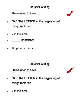 Preview of Journal writing and Story writing checklists