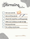 Journaling Checklist - 1st Grade or Special Education