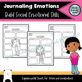 Journaling Emotions, Feelings Awareness Worksheets by Spark Learning World