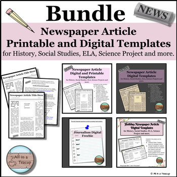 Preview of Journalism Bundle Newspaper Article Project Templates