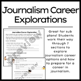 Journalism Career Explorations Worksheet | Great Substitute Plans