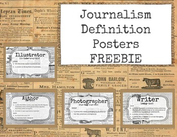 Journalism Definition Posters by Koch's Odds N' Ends  TpT