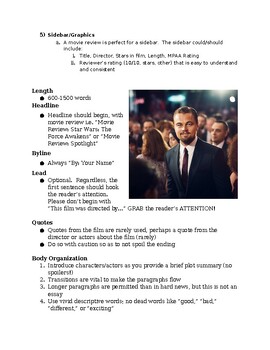 Preview of Journalism: Movie, TV Show, Book Review Rubric