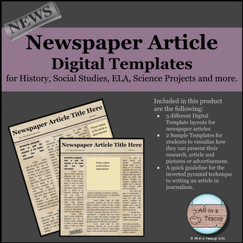 Preview of Journalism Newspaper Article Digital Project Templates