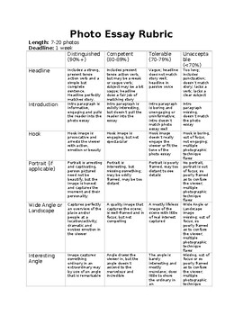 Preview of Journalism: Photo Essay Rubrics