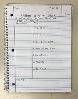 Preview of Journey Across Time Egypt Cornell Notes