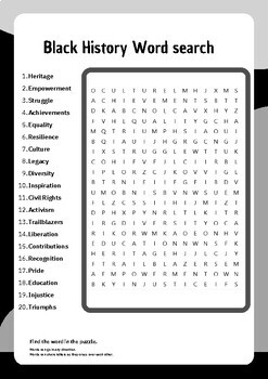 Preview of Journey Through Heritage: Black History Word Search Experience