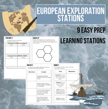 Preview of Journey Through Time: European Exploration Centers - Columbian Exchange & More!