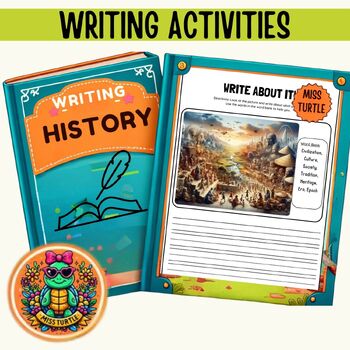 Preview of Journey Through Time: History-Themed Writing prompts Activities for Kids  Write