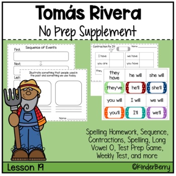 Preview of Journey’s 1st Grade Lesson 19 Tomás Rivera Supplement