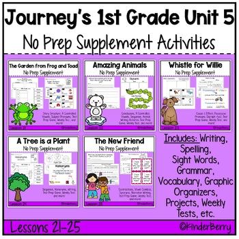 Preview of Journey's 1st Grade Unit 5 Supplement No Prep Bundle