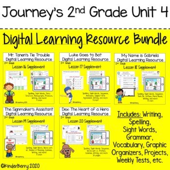 Preview of Journey's 2nd Grade Unit 4 Digital Resource Bundle | Google Classroom