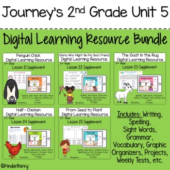 Preview of Journey's 2nd Grade Unit 5 Digital Resource Bundle | Google Classroom