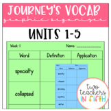 Journey's 5th Grade Vocabulary Graphic Organizers (units 1-5)