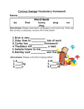 vocabulary homework tasks