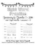 Journey's Grade 1 Sight Word Practice Pages - Unit 1