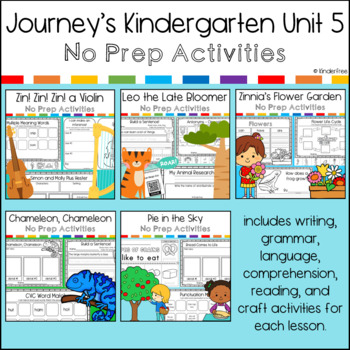 Preview of Journey's Kindergarten Unit 5 No Prep Bundle