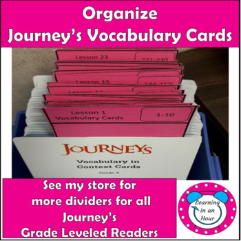 Journey's Vocabulary Cards 4th 5th 6th Grade Dividers