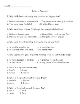 Roberto Clemente: The Pride of the Pittsburgh Pirates-Journeys Grade 3  Lesson 5