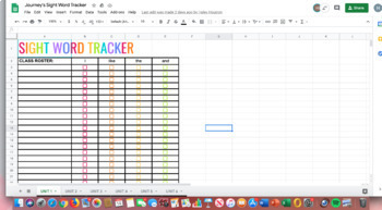 Preview of Journey's Sight Word Tracker (FULL YEAR)