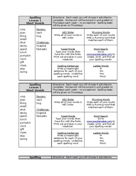 Preview of Journey's -  Third Grade - Spelling Choice Boards