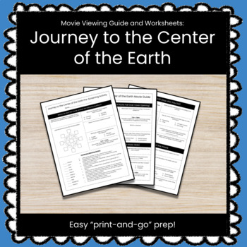 Preview of Journey to the Center of the Earth Movie Viewing Guide & Worksheet