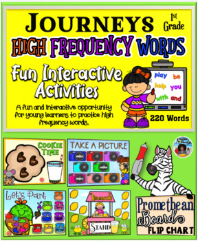 Preview of Journeys 1st Grade High Frequency Words Interactive Activities