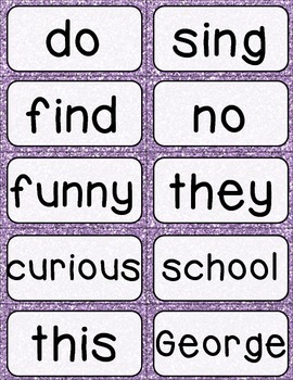 Journeys 1st Grade High Frequency and Vocab for Word Wall: Glitter