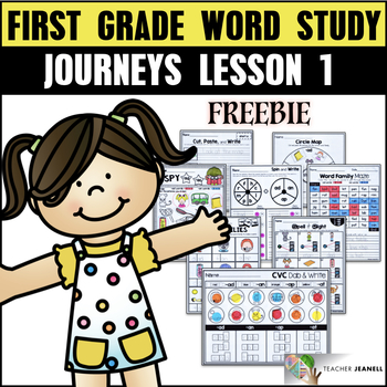 Preview of Journeys 1st Grade Unit 1 Phonics Word Study NO PREP Supplement FREE