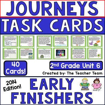 Preview of Journeys 2nd Grade Unit 6 Early Finishers Task Cards 2014 or 2017